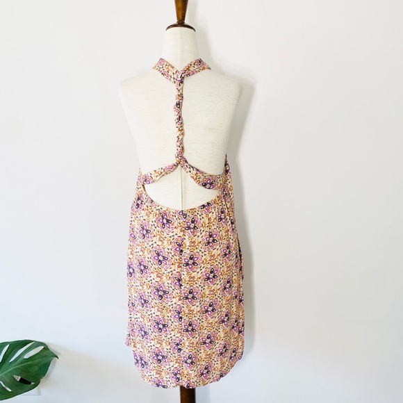 Free People floral Isla halter open back mini dress size small - Picture 12 of 16